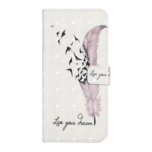 For iPhone 16 Pro Max Oil Embossed 3D Drawing Leather Phone Case(Feather) by buy2fix