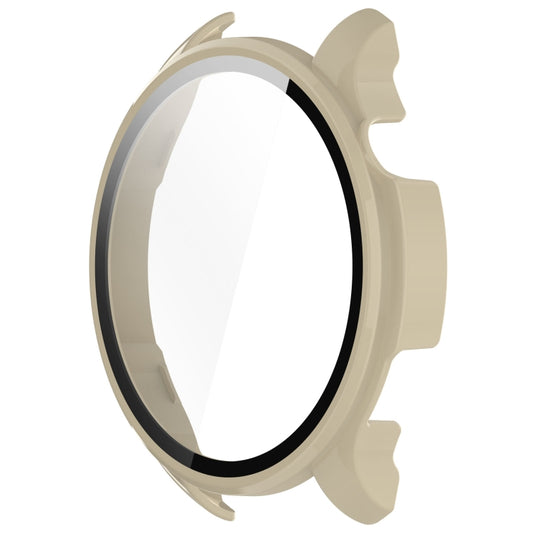 For Amazfit Balance A2286 PC + Tempered Film Integrated Watch Protective Case(Ivory White) by buy2fix