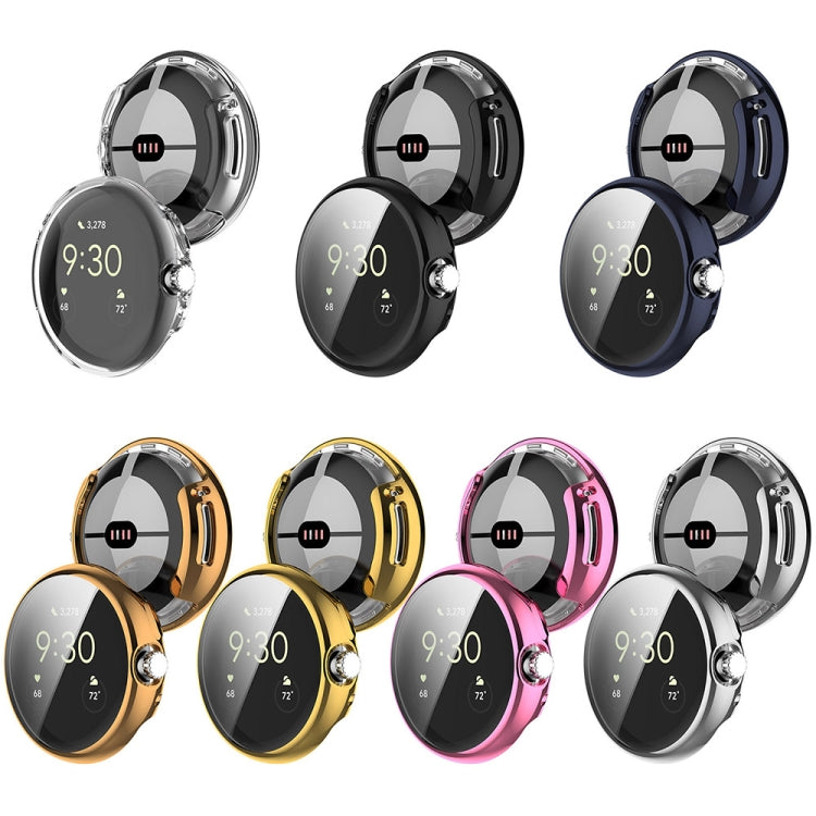 For Google Pixel Watch 2 Full Coverage TPU Electroplated Watch Protective Case(Black) by buy2fix