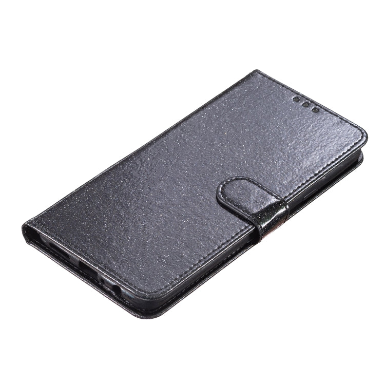 For Motorola Edge 2024 Glitter Powder Flip Leather Phone Case(Black) by buy2fix