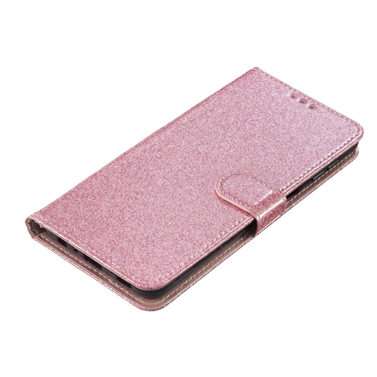 For Motorola Edge 2024 Glitter Powder Flip Leather Phone Case(Rose Gold) by buy2fix