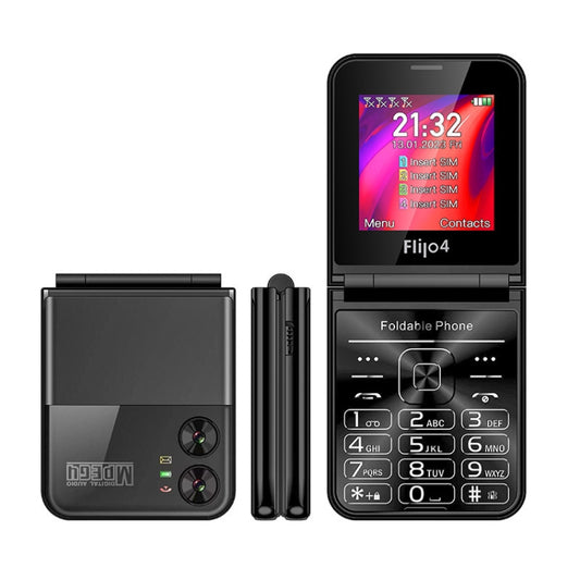 UNIWA F265 Flip Style Phone, 2.55 inch Mediatek MT6261D, FM, 4 SIM Cards, 21 Keys(Black) by UNIWA