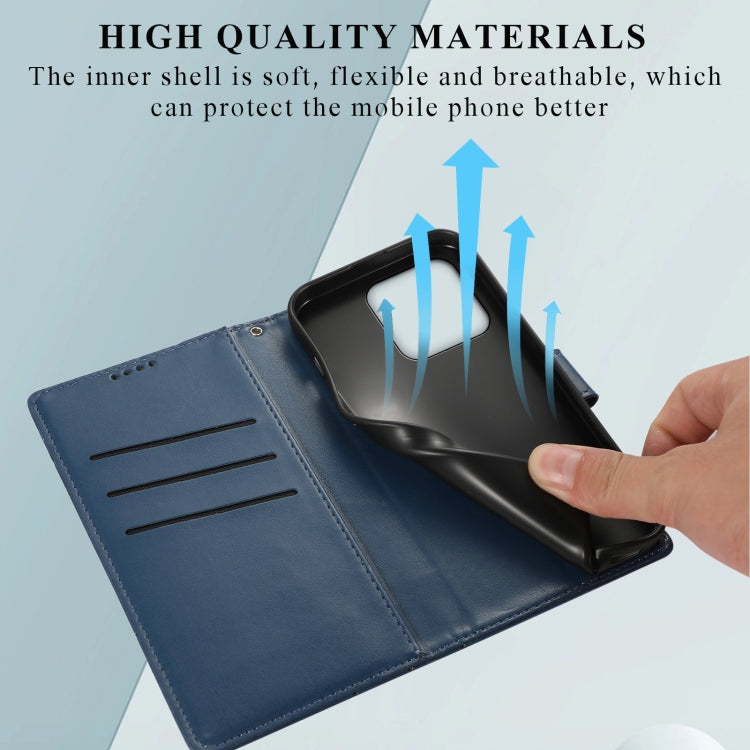 For Xiaomi 13 PU Genuine Leather Texture Embossed Line Phone Case(Blue) by buy2fix