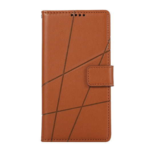 For Xiaomi 14 Ultra PU Genuine Leather Texture Embossed Line Phone Case(Brown) by buy2fix