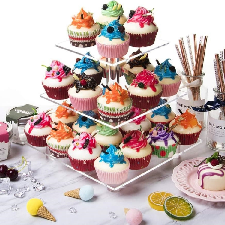 YX063 3 Tier Acrylic Square Cupcake Stand by buy2fix