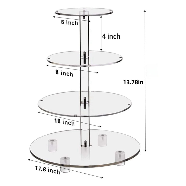 YX064 4 Tier Acrylic Circular Cupcake Stand by buy2fix
