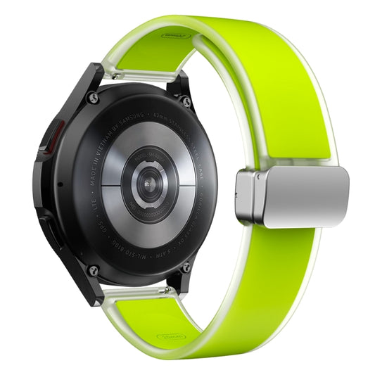 For Samsung Galaxy Watch6 / 5 / 4 Translucent Magnetic Silver Buckle Silicone Watch Band(Green) by buy2fix
