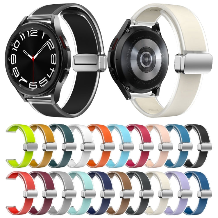 For Samsung Galaxy Watch6 / 5 / 4 Translucent Magnetic Silver Buckle Silicone Watch Band(Green) by buy2fix