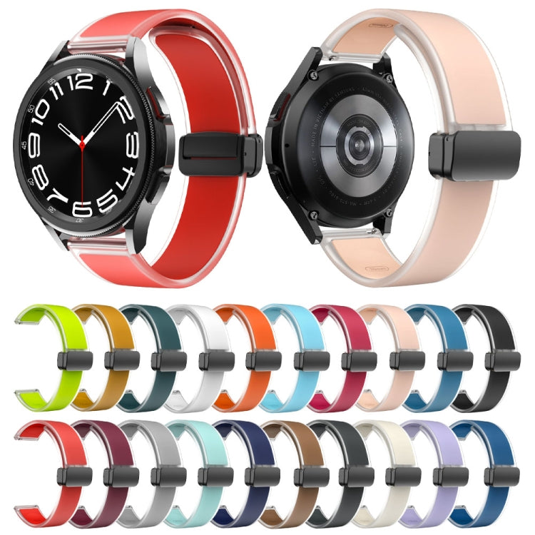 For Samsung Galaxy Watch6 / 5 / 4 Translucent Magnetic Black Buckle Silicone Watch Band(Green) by buy2fix