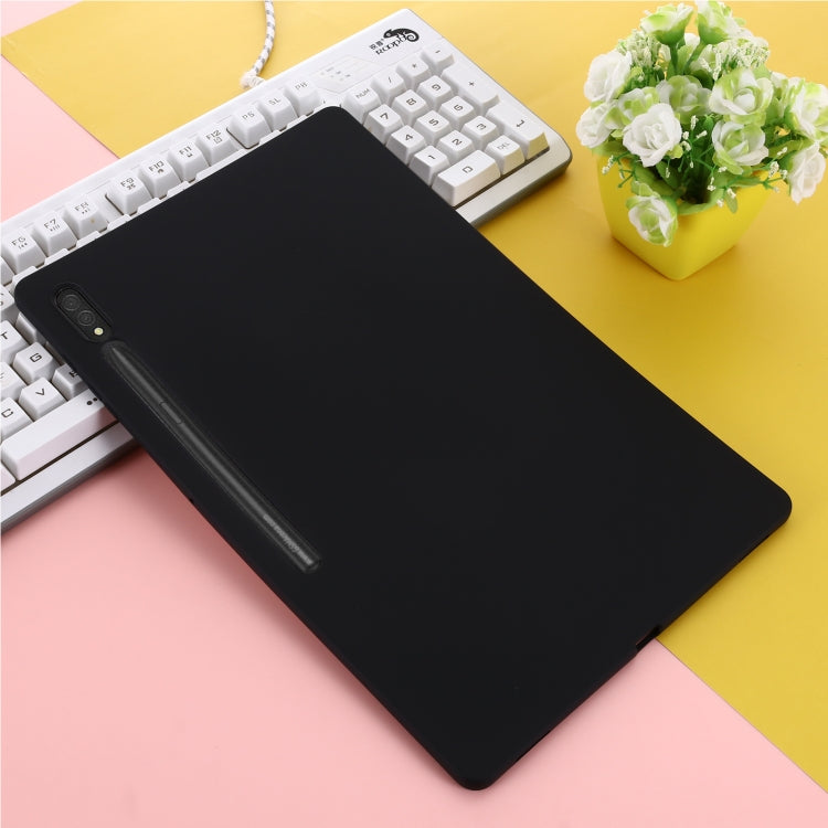 For Samsung Galaxy Tab S9 Ultra / S10 Ultra Pure Color Liquid Silicone Shockproof Tablet Case(Black) by buy2fix