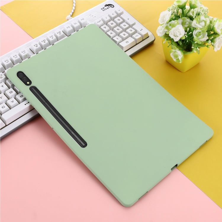 For Samsung Galaxy Tab S9 Ultra / S10 Ultra Pure Color Liquid Silicone Shockproof Tablet Case(Green) by buy2fix