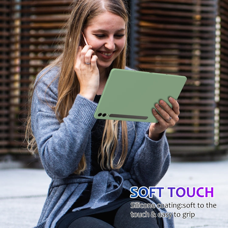 For Samsung Galaxy Tab S9+ Pure Color Liquid Silicone Shockproof Tablet Case(Green) by buy2fix