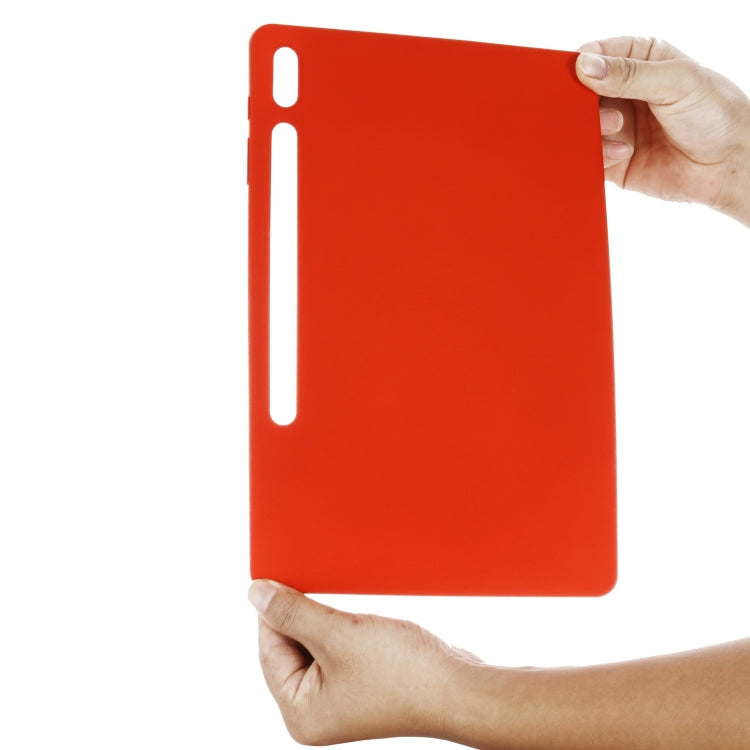For Samsung Galaxy Tab S9 FE+ / S10+ Pure Color Liquid Silicone Shockproof Tablet Case(Red) by buy2fix