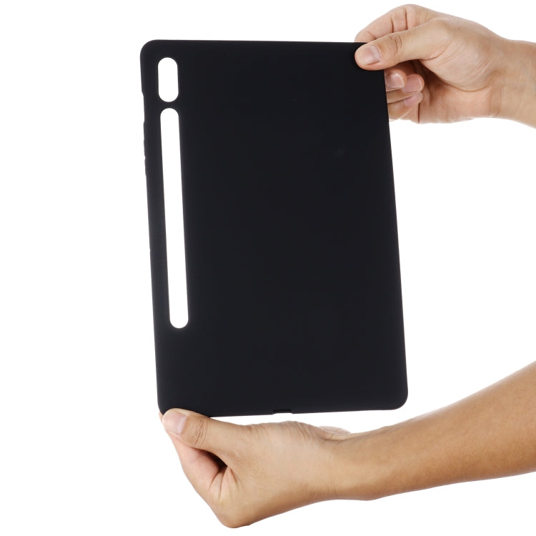 For Samsung Galaxy Tab S9 Pure Color Liquid Silicone Shockproof Tablet Case(Black) by buy2fix
