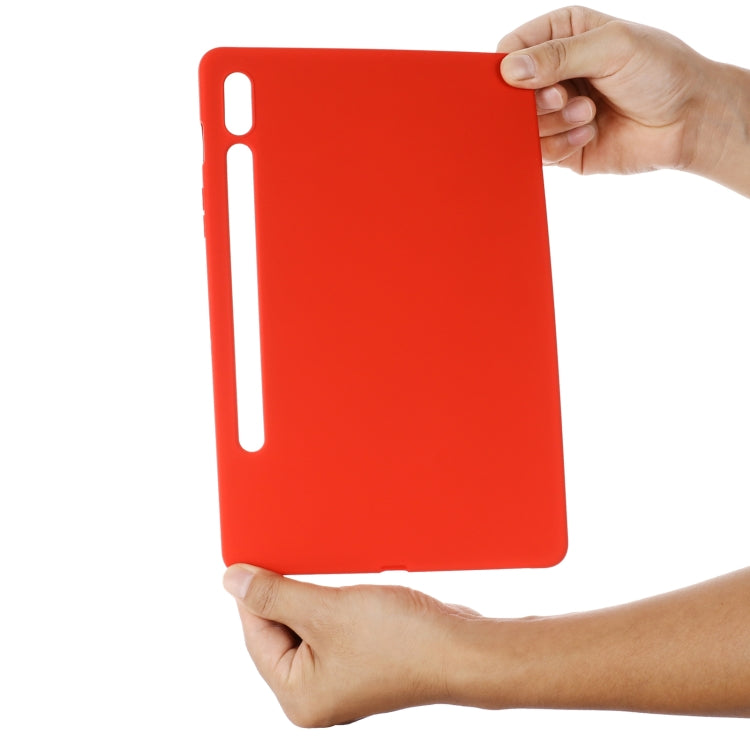 For Samsung Galaxy Tab S9 Pure Color Liquid Silicone Shockproof Tablet Case(Red) by buy2fix