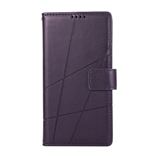 For Google Pixel 9 Pro PU Genuine Leather Texture Embossed Line Phone Case(Purple) by buy2fix