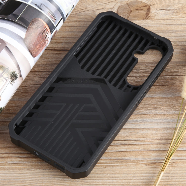 For Samsung Galaxy S23 FE 5G Camera Shield Card Slot PC+TPU Phone Case(Blue) by buy2fix