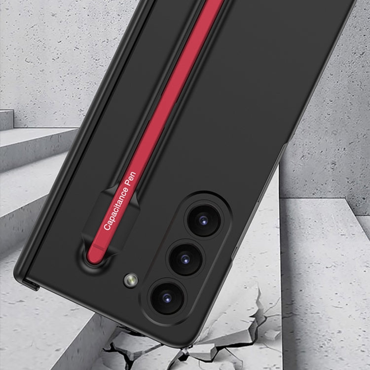 For Samsung Galaxy Z Fold5 5G GKK Magnetic Integrated Phone Case with Pen Slots, No Include Pen(Black+Red) by GKK
