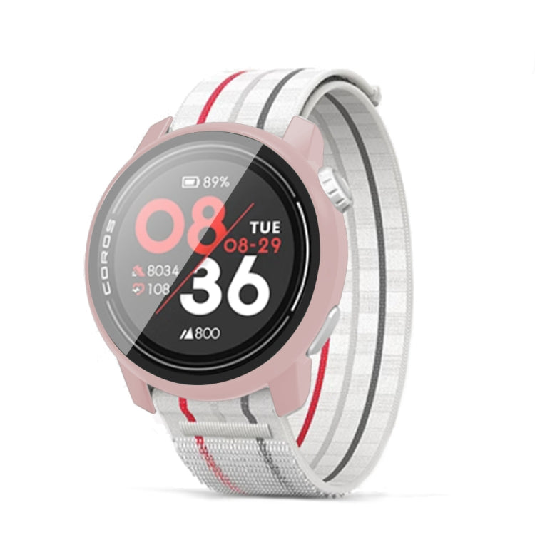 For COROS Pace 3 PC + Tempered Film Integrated Watch Protective Case(Pink) by buy2fix