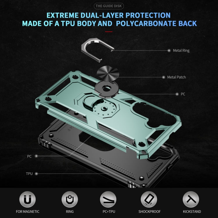 For Samsung Galaxy S25 5G Shockproof TPU + PC Phone Case(Dark Green) by buy2fix