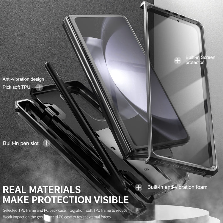 For Samsung Galaxy Z Fold5 5G Armored All-inclusive Shockproof Folding Phone Case(Black) - Galaxy Z Fold5 Cases by buy2fix | Online Shopping UK | buy2fix