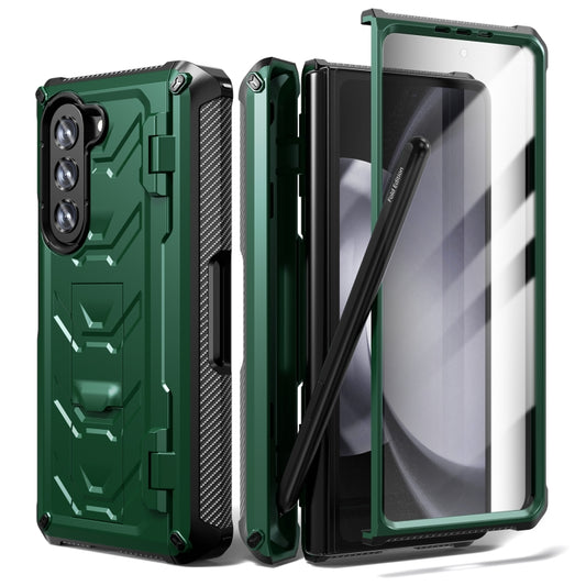 For Samsung Galaxy Z Fold5 5G Armored All-inclusive Shockproof Folding Phone Case(Green) - Galaxy Z Fold5 Cases by buy2fix | Online Shopping UK | buy2fix