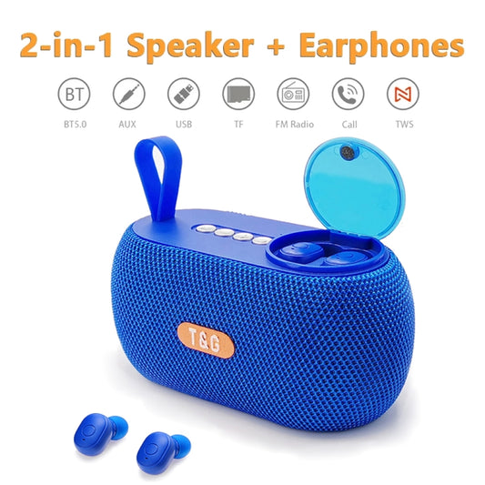 T&G TG810 2 in 1 Portable Outdoor Speaker + Mini Wireless Bluetooth Earphone(Red) - Mini Speaker by T&G | Online Shopping UK | buy2fix