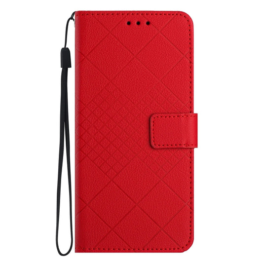 For Samsung Galaxy S20 FE 4G / 5G / 2022 Rhombic Grid Texture Leather Phone Case(Red) by buy2fix
