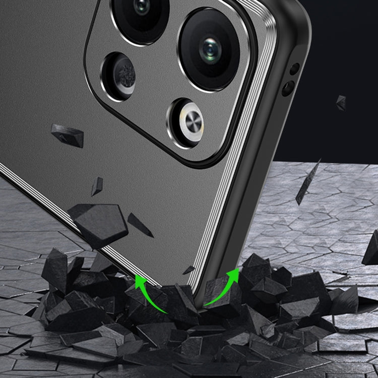 For Xiaomi Redmi Note 13 5G Frosted Metal Phone Case(Blue) by buy2fix