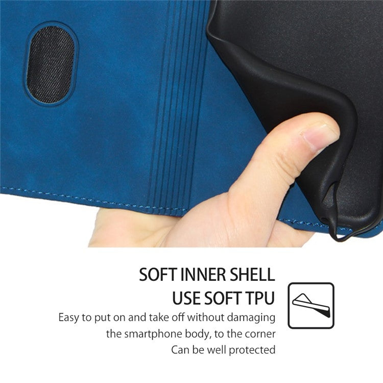 For Motorola Edge 5G 2024 Skin Feel Magnetic Leather Phone Case(Blue) by buy2fix