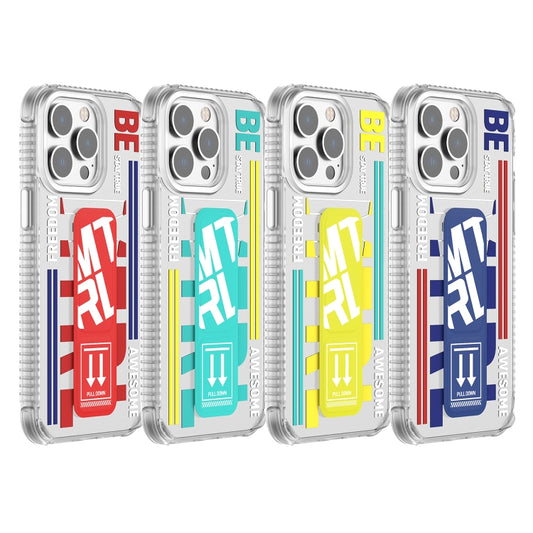 For iPhone 15 Pro Mutural Cyber Series TPU Phone Case with IML Stand(Blue) - iPhone 15 Pro Cases by Mutural | Online Shopping UK | buy2fix