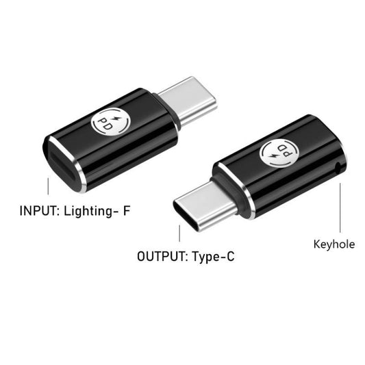 PD27W USB-C / Type-C to 8 Pin Adapter(Black) by buy2fix