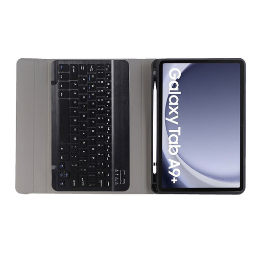 For Samsung Galaxy Tab A9+ X210/X215/X215 A09B Candy Color TPU Bluetooth Keyboard Leather Tablet Case with Pen Holder(Black) by buy2fix