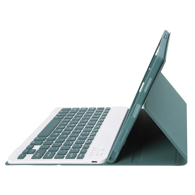 For Samsung Galaxy Tab A9+ X210/X215/X215 A09B Candy Color TPU Bluetooth Keyboard Leather Tablet Case with Pen Holder(Dark Green) by buy2fix