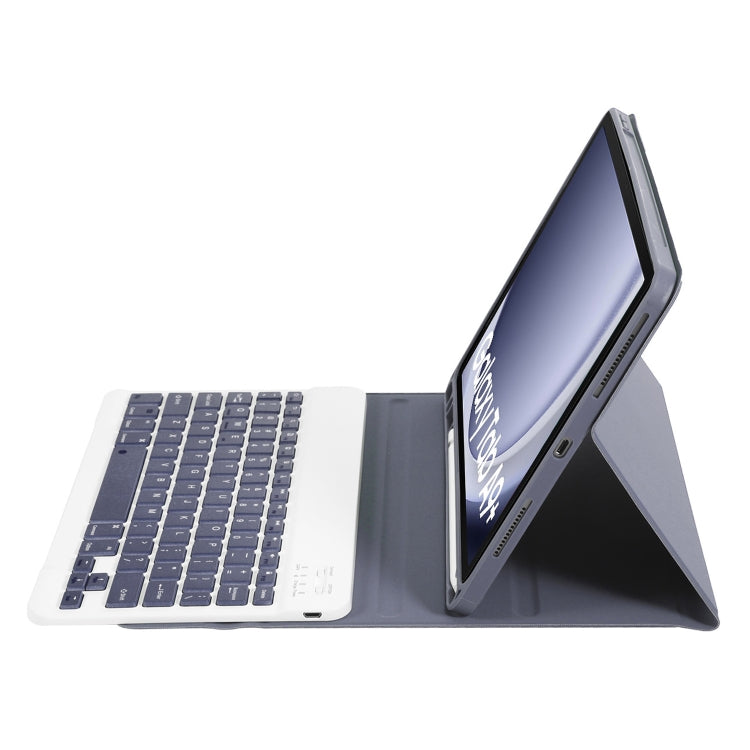 For Samsung Galaxy Tab A9+ X210/X215/X215 A09B Candy Color TPU Bluetooth Keyboard Leather Tablet Case with Pen Holder(Purple) by buy2fix