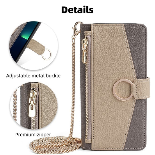 For Xiaomi Redmi Note 13 4G Crossbody Litchi Texture Leather Phone Case(Grey) by buy2fix