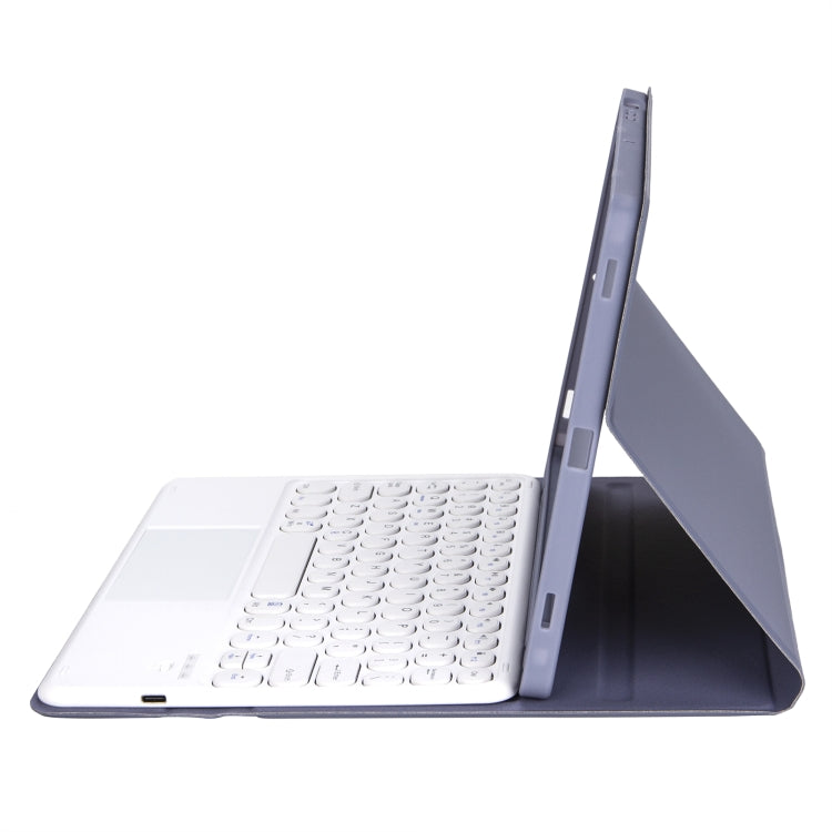 For Samsung Galaxy Tab A9+ X210/X215/X215 YA09B-A Candy Color TPU Round Keycap Touch Bluetooth Keyboard Leather Case with Pen Slot(Purple) by buy2fix