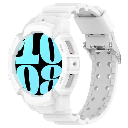 For Samsung Galaxy Watch 6 40mm Armor Silicone Watch Band + Watch Case Set(White) by buy2fix