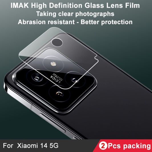 For Xiaomi 14 5G 2 PCS/Set IMAK HD Glass Rear Camera Lens Film by imak