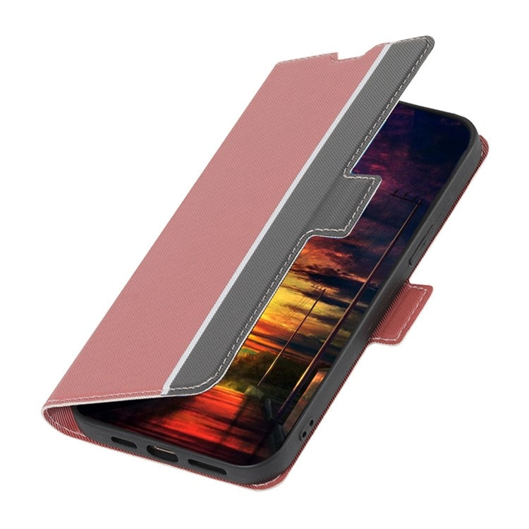 For Motorola Moto G Play 4G 2024 Twill Texture Side Button Leather Phone Case(Pink) by buy2fix
