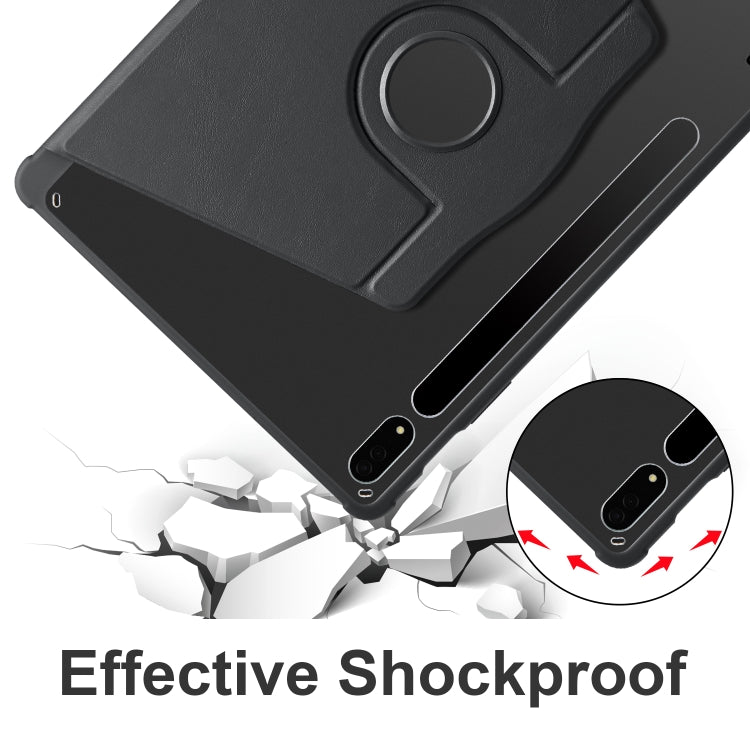 For Samsung Galaxy Tab S10+ / S9+ Acrylic 360 Degree Rotation Holder Tablet Leather Case(Black) by buy2fix
