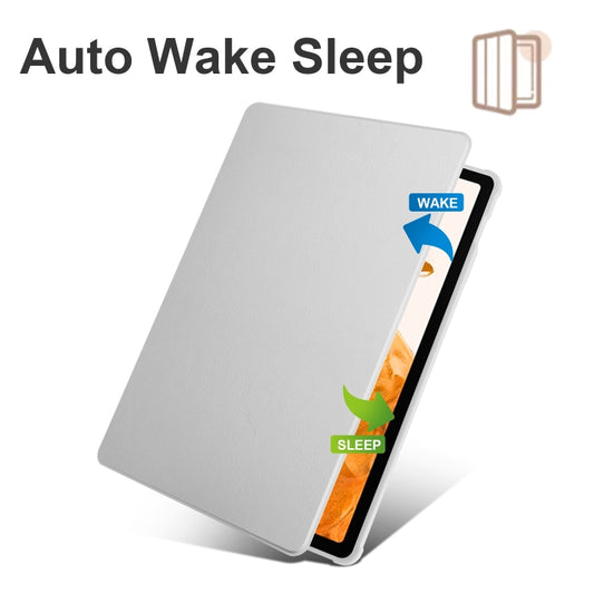 For Samsung Galaxy Tab S10+ / S9+ Acrylic 360 Degree Rotation Holder Tablet Leather Case(Grey) by buy2fix