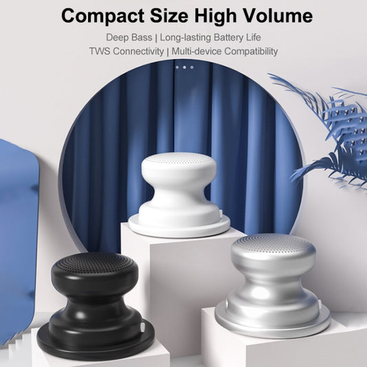 EWA A117 Portable Mini Magnetic Phone Holder Bluetooth Metal Speaker(Silver) by EWA