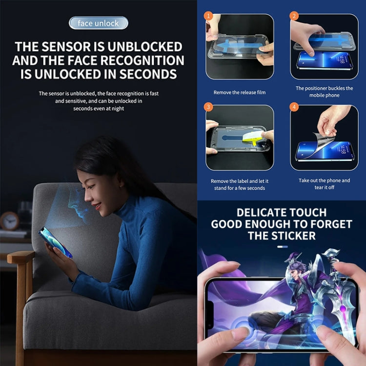 For iPhone 16 / 15 Anti-peeping Fast Attach Dust-proof Anti-static Tempered Glass Film by buy2fix