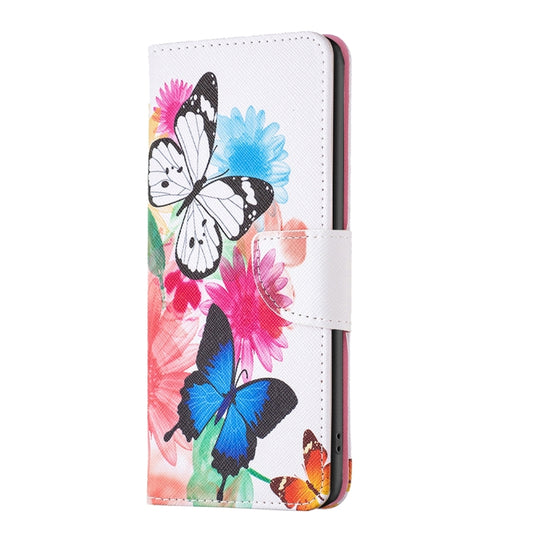 For Motorola Moto G Play 2024 Colored Drawing Pattern Leather Phone Case(Butterflies) by buy2fix