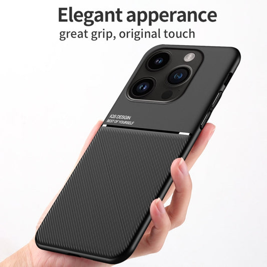For iPhone 16 Pro Max Classic Tilt Strip Grain Magnetic Shockproof PC + TPU Phone Case(Red) by buy2fix