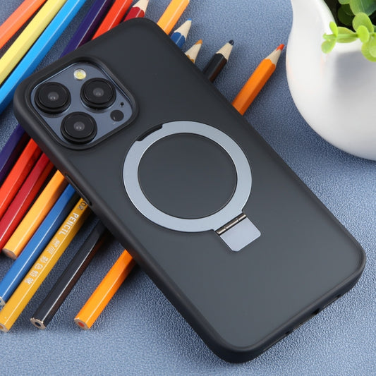 For iPhone 15 Pro Max DFANS DESIGN Frosted Magsafe Magnetic Holder Phone Case(Black) by DFANS DESIGN