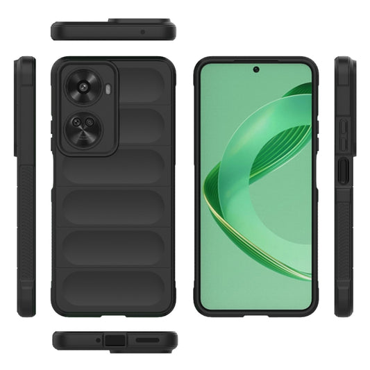 For Huawei nova 11 SE Magic Shield TPU + Flannel Phone Case(Black) by buy2fix