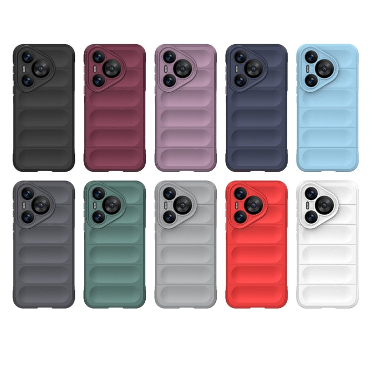 For Huawei Pura 70 Magic Shield TPU + Flannel Phone Case(Dark Grey) by buy2fix