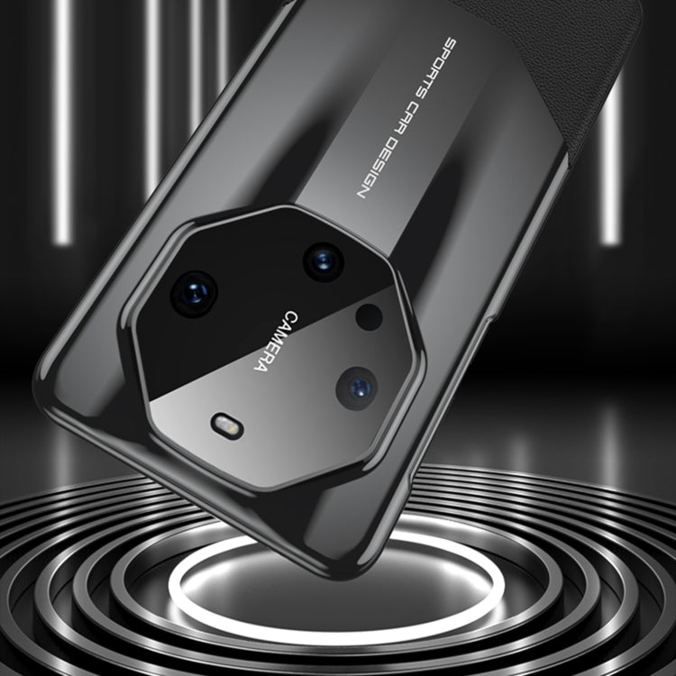 For Huawei Mate 60 GKK Leather Supercar Shockproof Phone Case(Black) by GKK